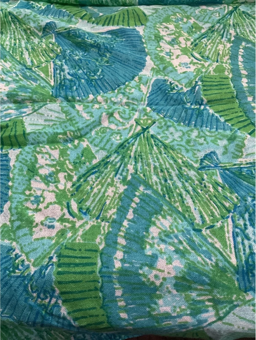 Lilly Pulitzer Fans Silk and Cashmere Scarf with Fringe